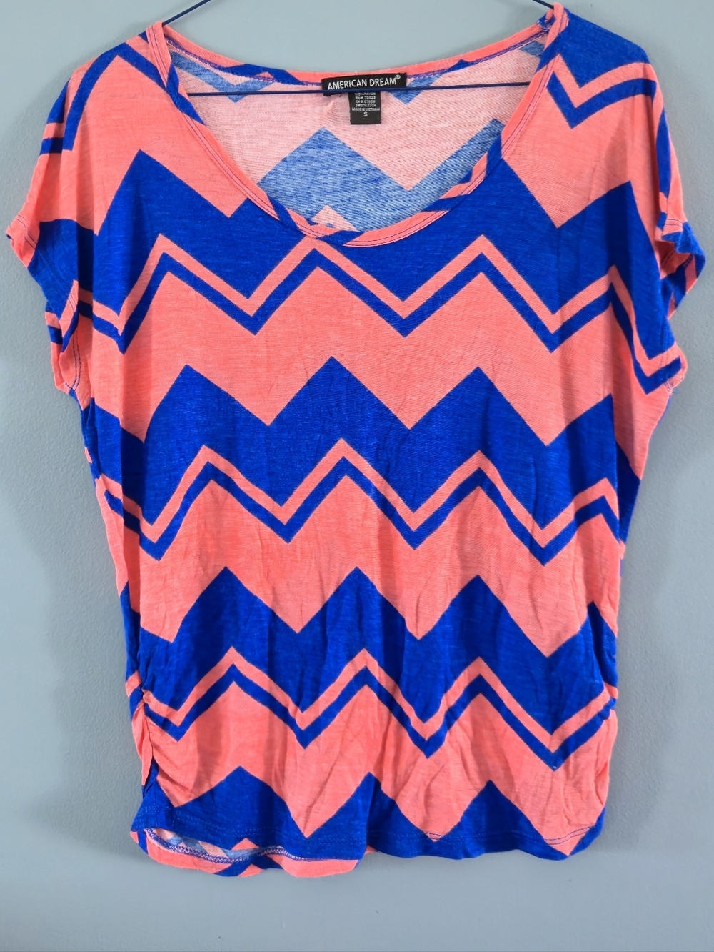 Relaxed Sleeveless Pink & Blue Tee (Small)